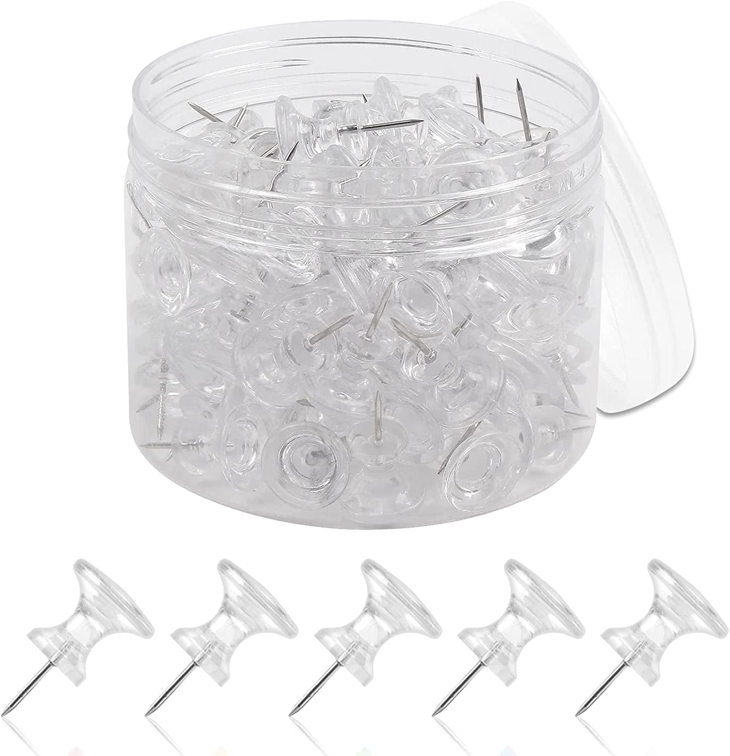 CLi Push Pins - Clear, 55 count