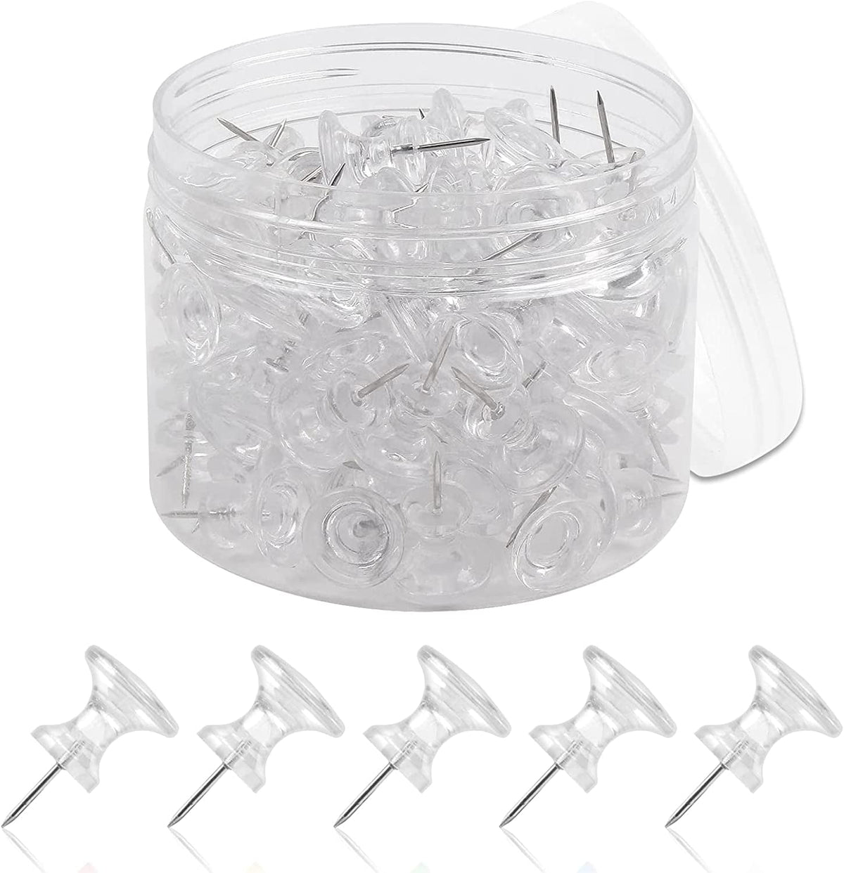 CLi Push Pins - Clear, 55 count