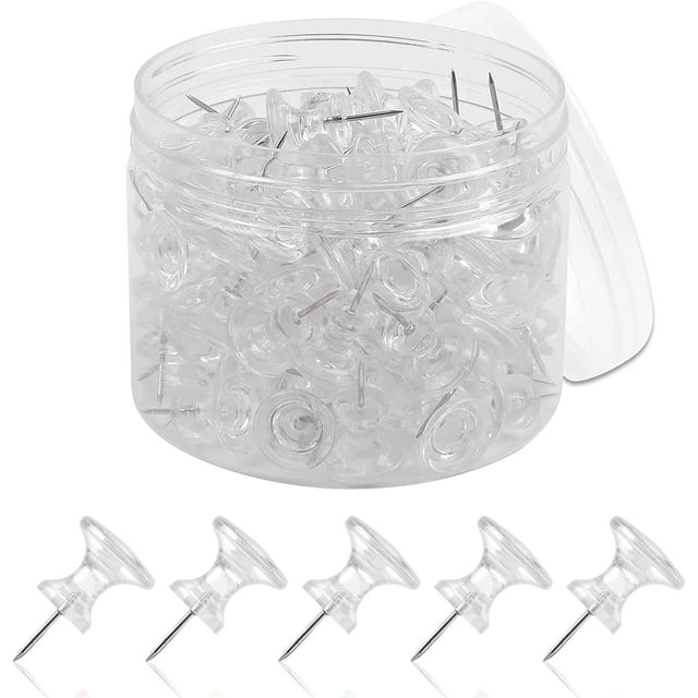 CLi Push Pins - Clear, 100 count