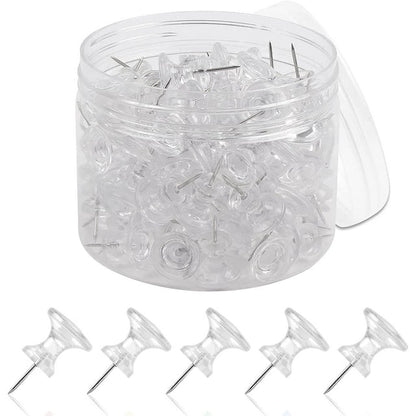 CLi Push Pins - Clear, 100 count