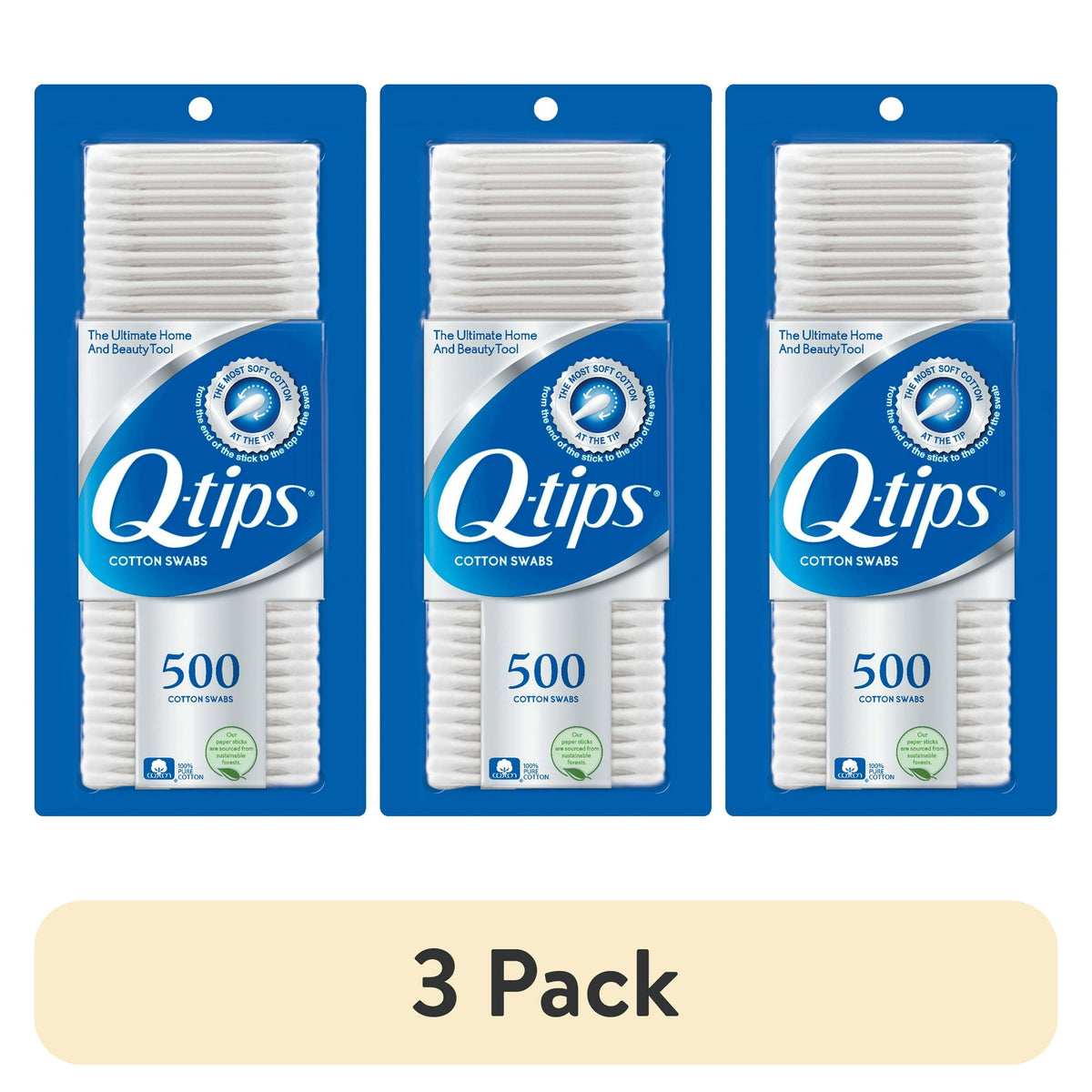Q-Tips Cotton Swabs 500 Count .