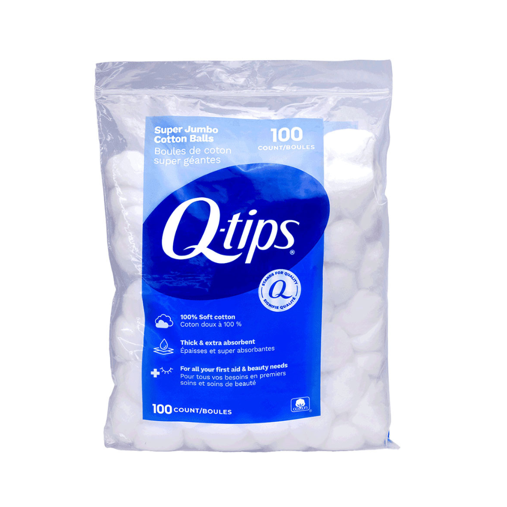 Q-Tips Cotton Balls Super Jumbo 100 Count (8in)