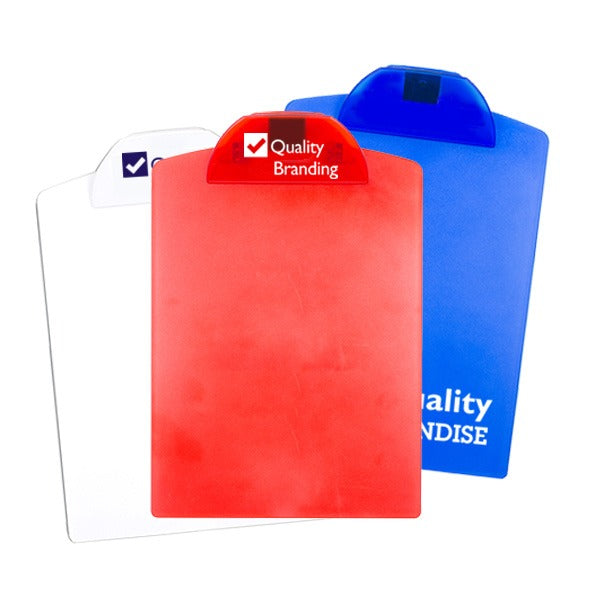 CLi Letter Size Transparent Plastic Clipboard - Assorted