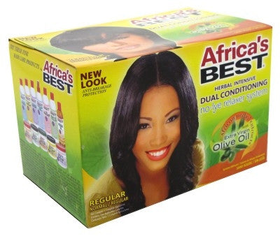Africas Best Relaxer Regular Dual Cond With Olive Oil Kit