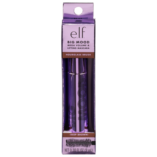 e.l.f. Big Mood Mega Volume & Lifting Mascara - Deep Brown, 0.36 oz
