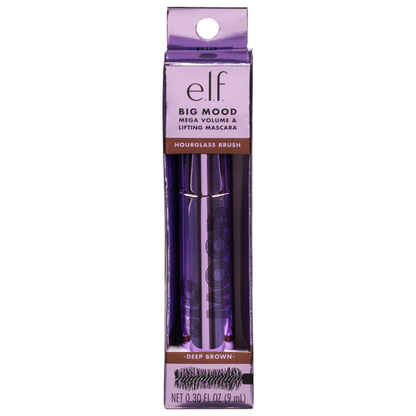 e.l.f. Big Mood Mega Volume & Lifting Waterproof Mascara - Black, 0.36 oz