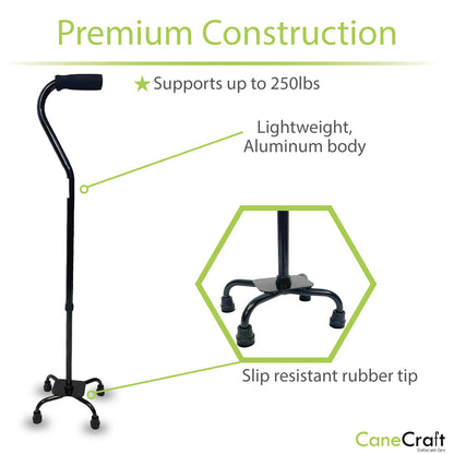 CANE EQ QUAD ALUMINUM SMALL BASE