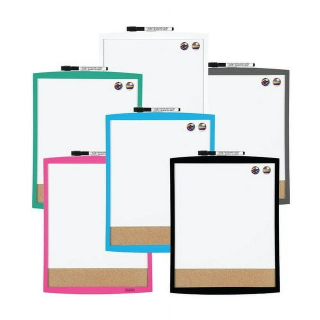 Quartet Magnetic Combination Board, Dry-Erase & Cork, 11" x 14", Curved Frame