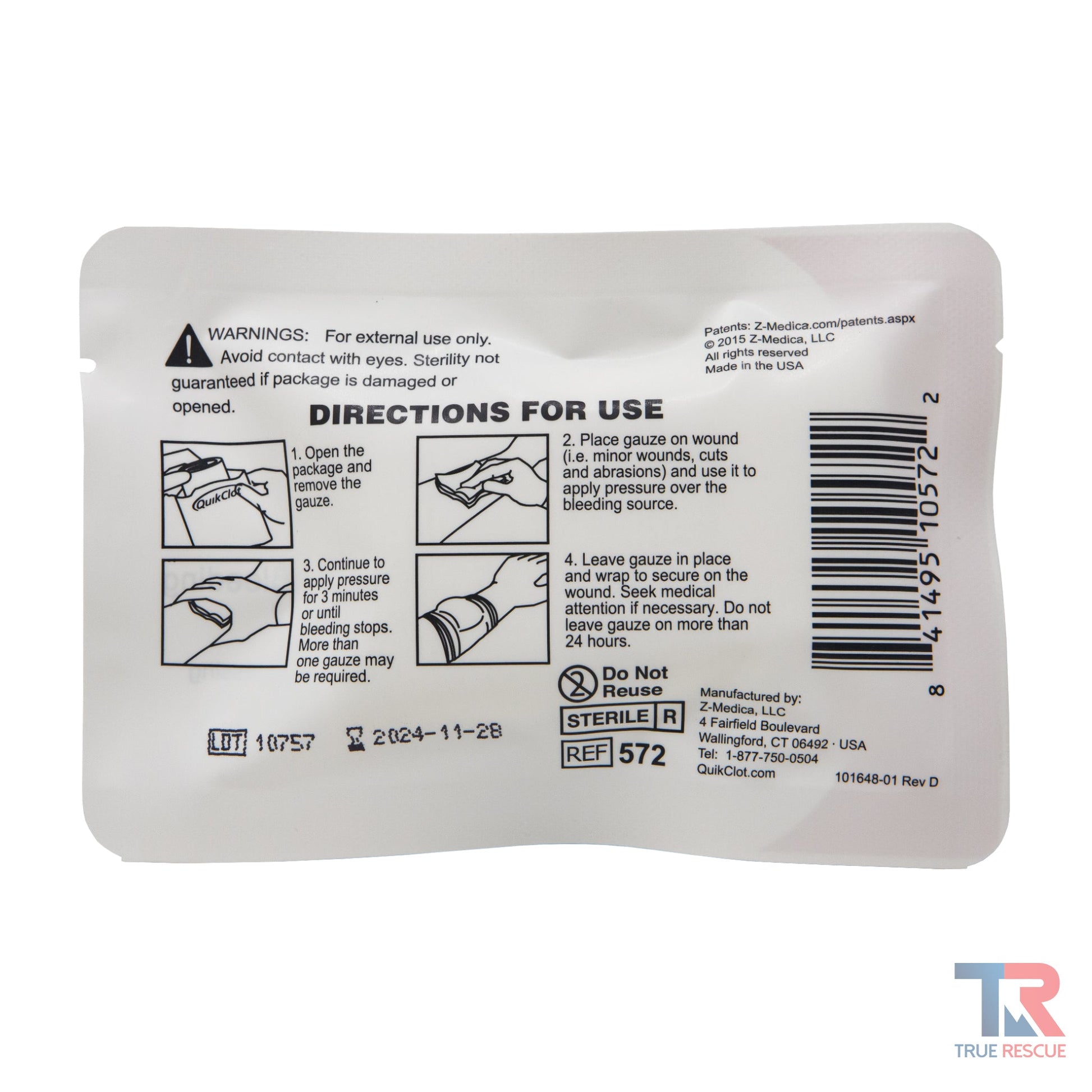 QUIKCLOT STOPS BLEEDING PA 5X