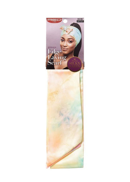 Kiss Red Edge Laying Scarf Silky Satin 60Inch X 4Inch Blk
