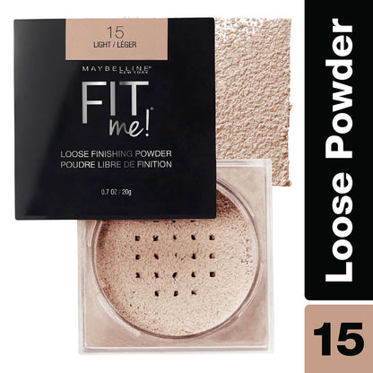MAYBELLINE New York Fit Me Loose Finishing Powder Face Makeup, 020 Light Medium, 0.7 oz