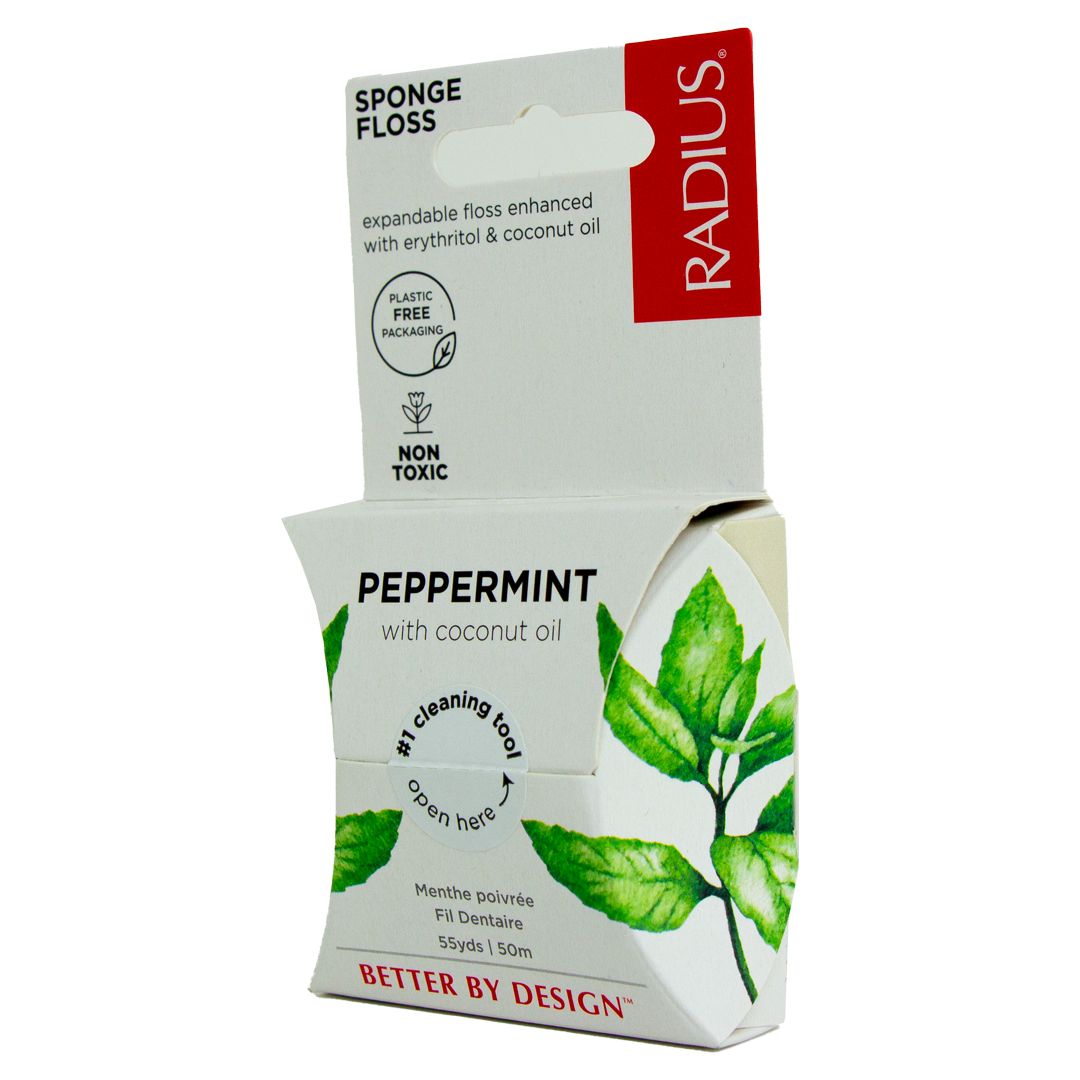 RADIUS FLOSS,SPONGE,PEPPERMINT