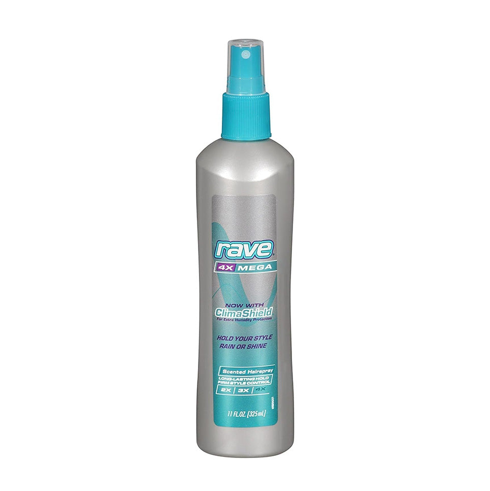 Rave 4X Mega Hold Hairspray Scented 11oz Aerosol