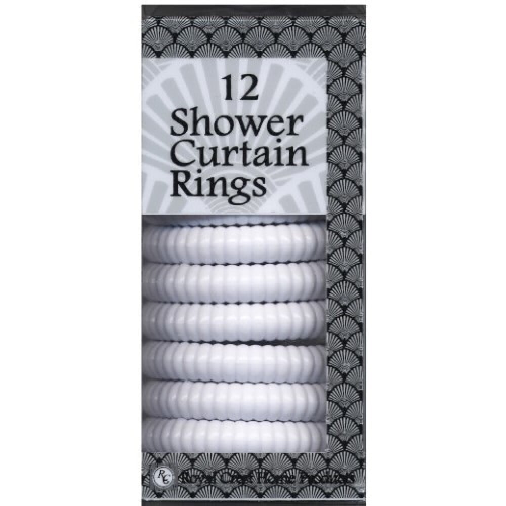 Royal Crest Shower Curtain Rings - White, 12 count