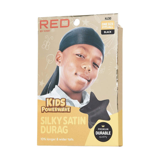 Kiss Red Durag Power Wave Silky Satin Black