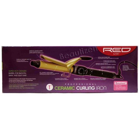 Kiss Red Ceramic Curling Iron 3/4Inch
