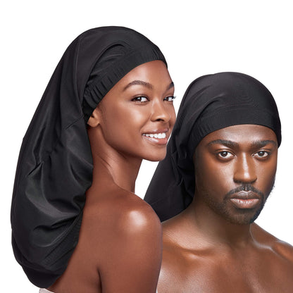 KISS Colors & Care Silky Spandex Braid or Loc Cap, Super Jumbo - Black