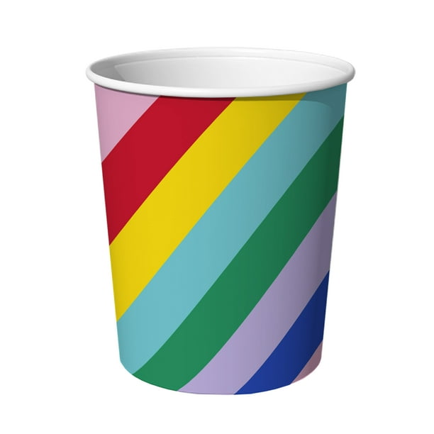 Balloon and Rainbow Birthday Paper Cups,  9 oz, 8 ct