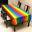 Rainbow Ribbons Birthday Party Table Cover, 84" x 54"