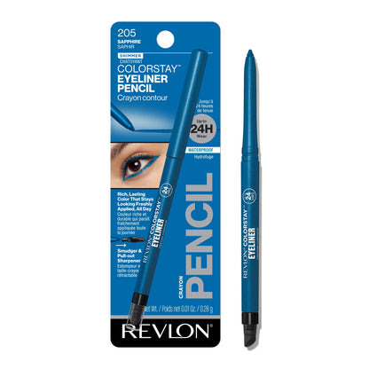 REVLON ColorStay Pencil Waterproof Eyeliner With Built-In Sharpener - 205 Sapphire