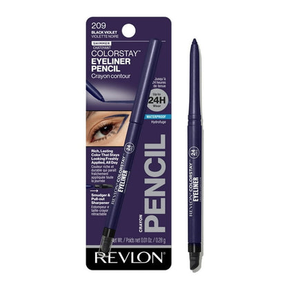 REVLON ColorStay Pencil Waterproof Eyeliner With Built-In Sharpener - 209 Black Violet