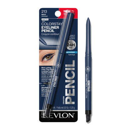 REVLON ColorStay Pencil Waterproof Eyeliner With Built-In Sharpener - 213 Navy