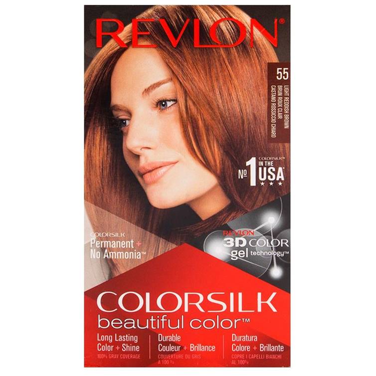 REVLON COLORSILK 55 LGHT RED BRN H/C 1CT