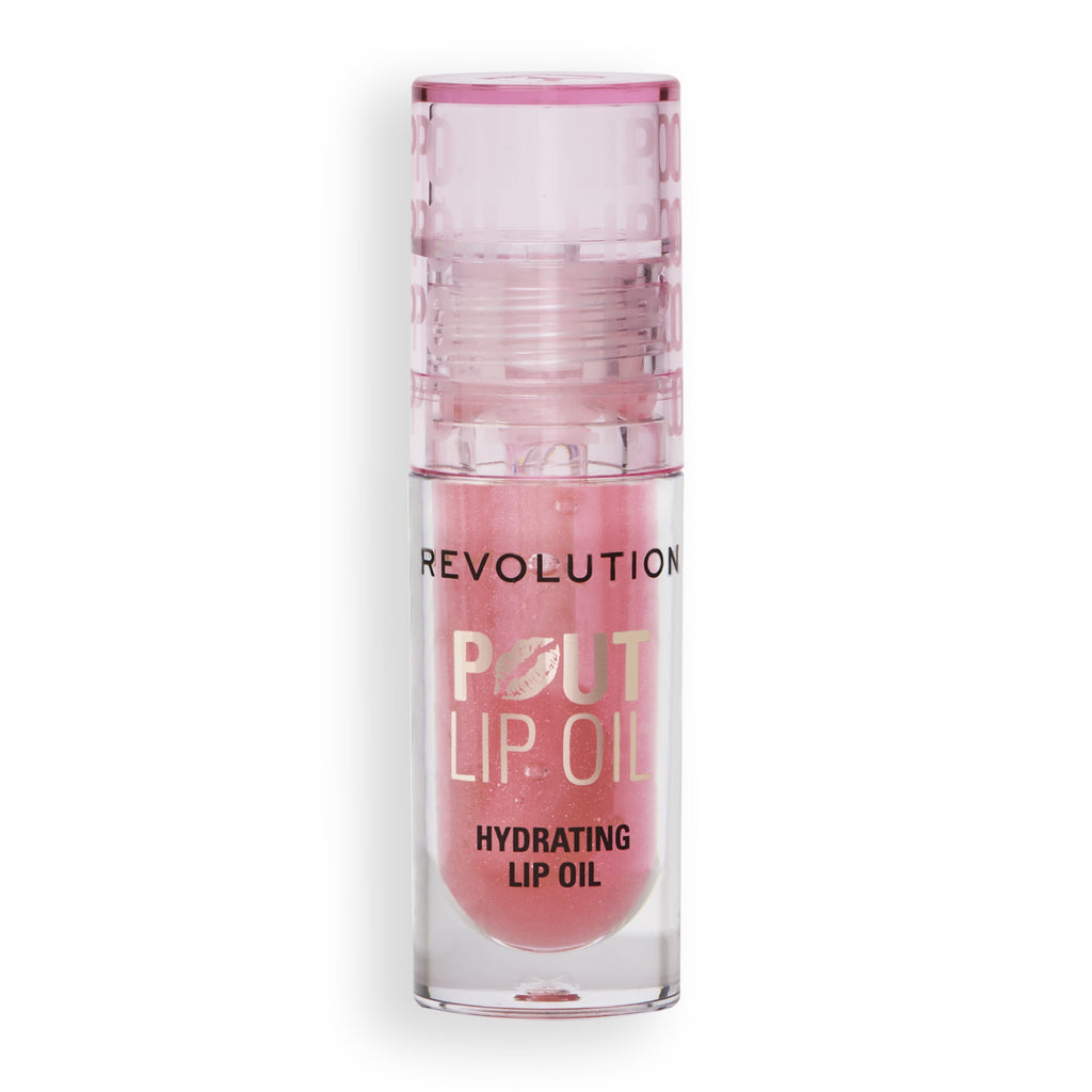 REVOLUTION Pout Lip Oil - Glam Pink Shimmer, 0.13 oz