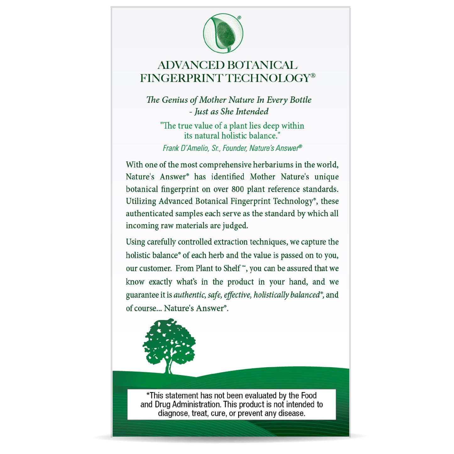NATURE'S ANSWER RHODIOLA ROOT STNDRDZD