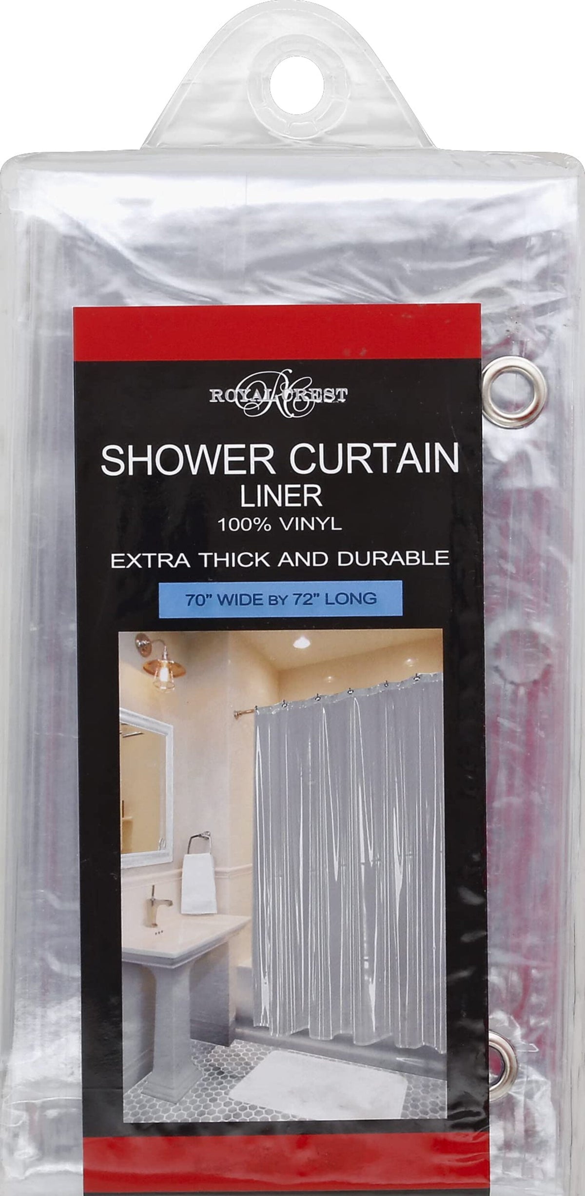 Royal Crest Shower Curtain Rings - White, 12 count