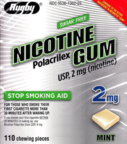 NICOTINE POLACRILEX 2 MG GUM 110