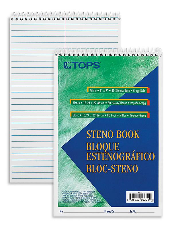 SPIRAL STENO BOOK 80CT 6X9 WH