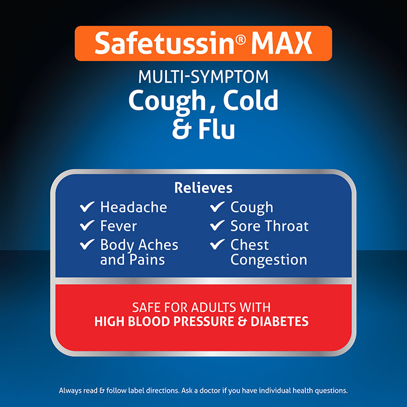 SAFETUSSIN MAX MULTI-SYMPTOM LIQ 8OZ