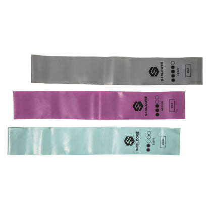 Skelcore Latex Free 4ft Resistance Band, 3 piece set