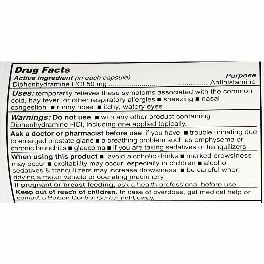 DIPHENHYDRAMINE CP 1000 50MG