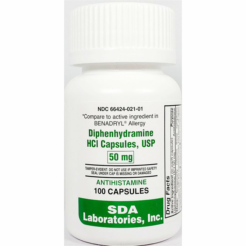 DIPHENHYDRAMINE HCL 50 MG CAP 100