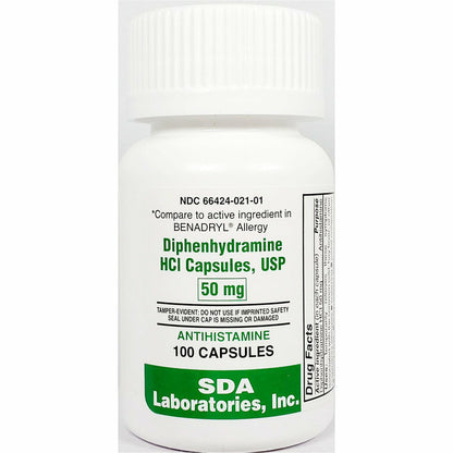 DIPHENHYDRAMINE HCL 50 MG CAP 100