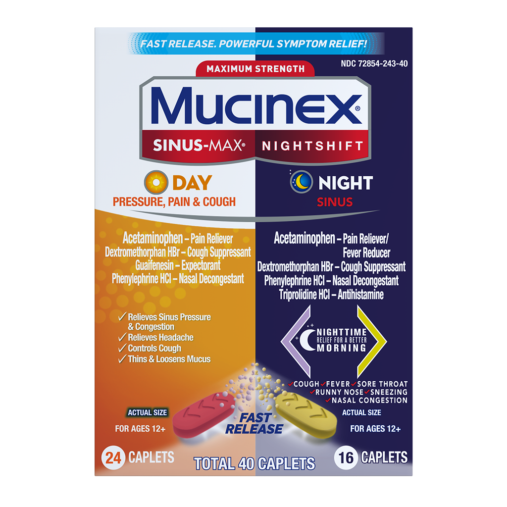 MUCINEX NIGHTSHIFT SINUS CAPLETS 20 CT