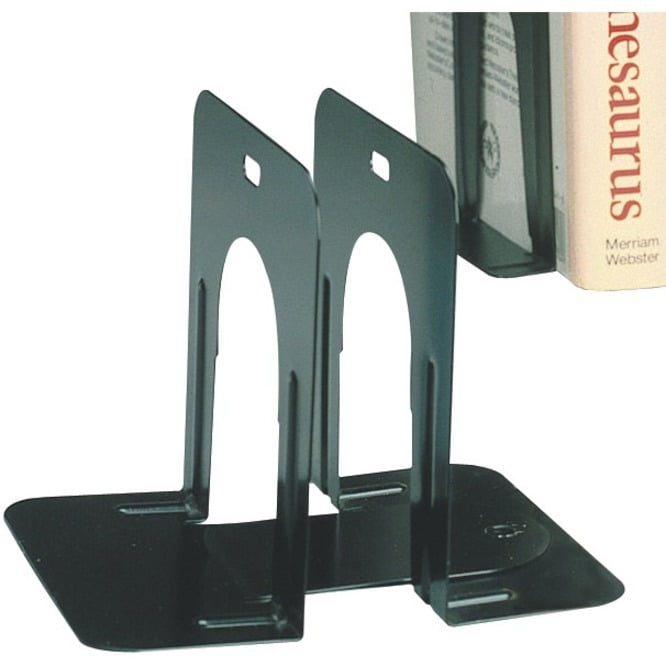 Steelmaster Economy Steel Bookends, 5" Backs, 1 Pair, Black
