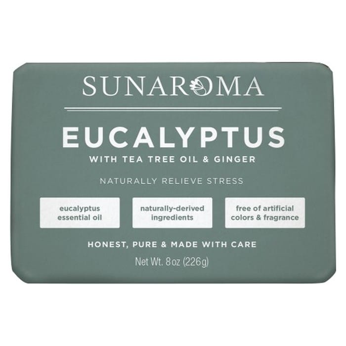 Sunaroma Soap Bar Eucalyptus Tea Tree + Ginger 8oz