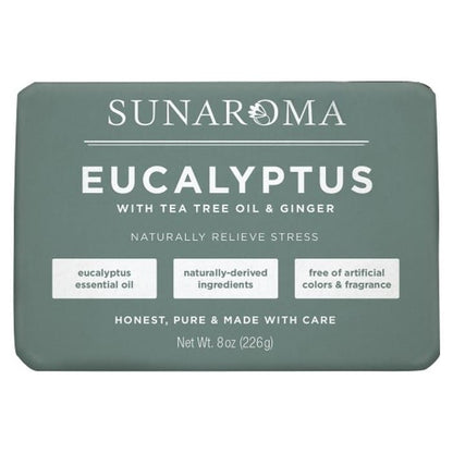 Sunaroma Soap Bar Eucalyptus Tea Tree + Ginger 8oz