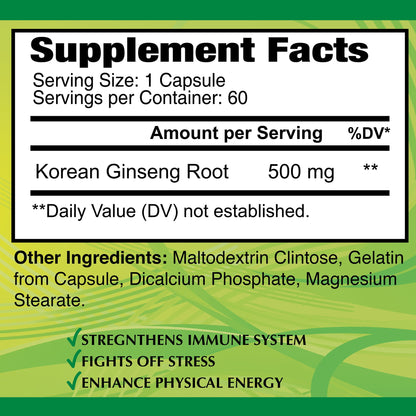 NWY KOREAN GINSENG CP 550MG 60