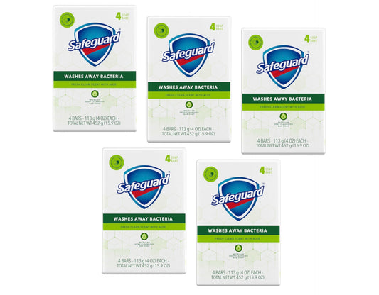 SAFEGUARD ANTI-B WHT ALOE BAR SOAP 8X4OZ
