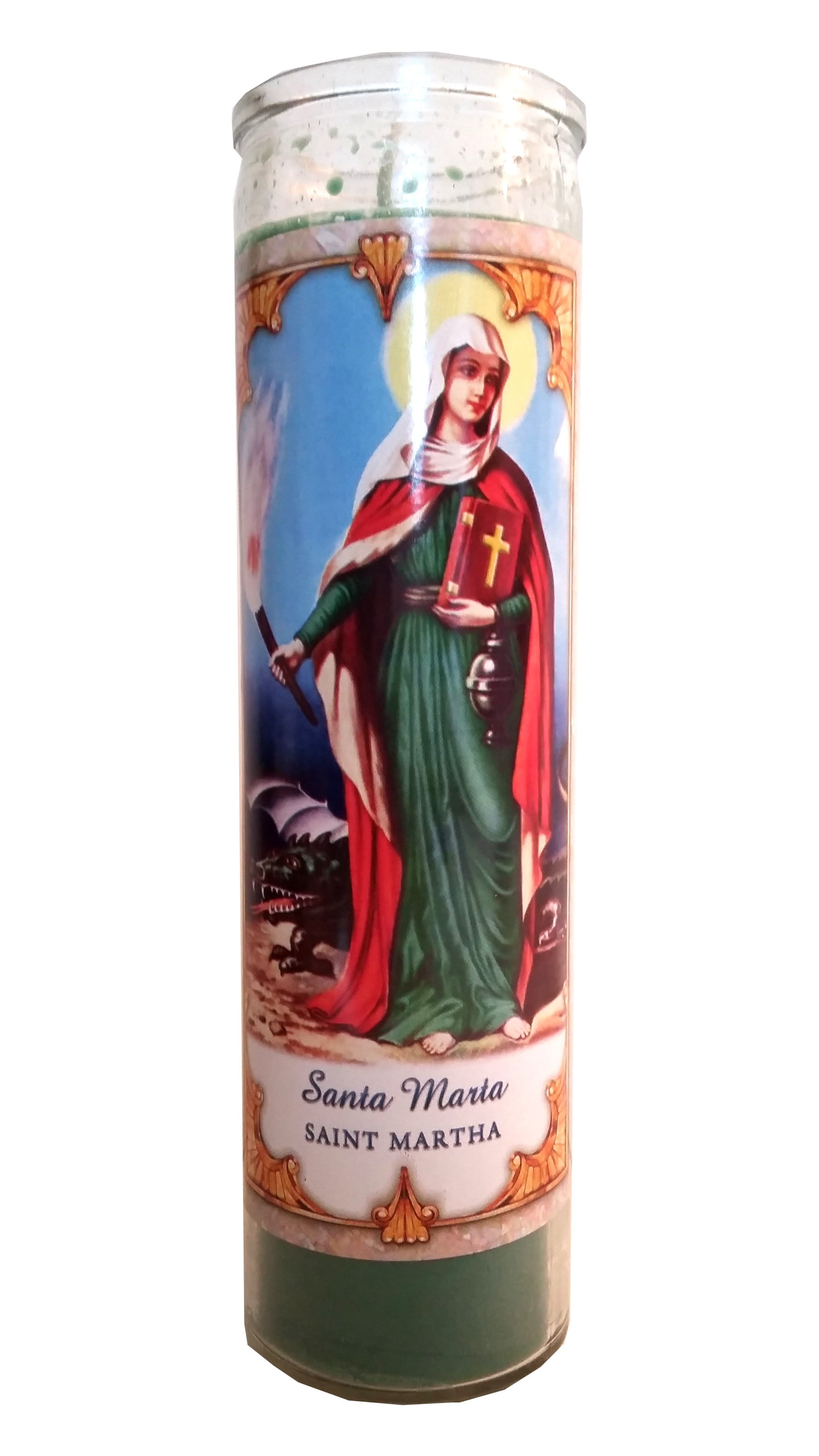 Star Candle Prayer Candle, 8in - Saint Martha