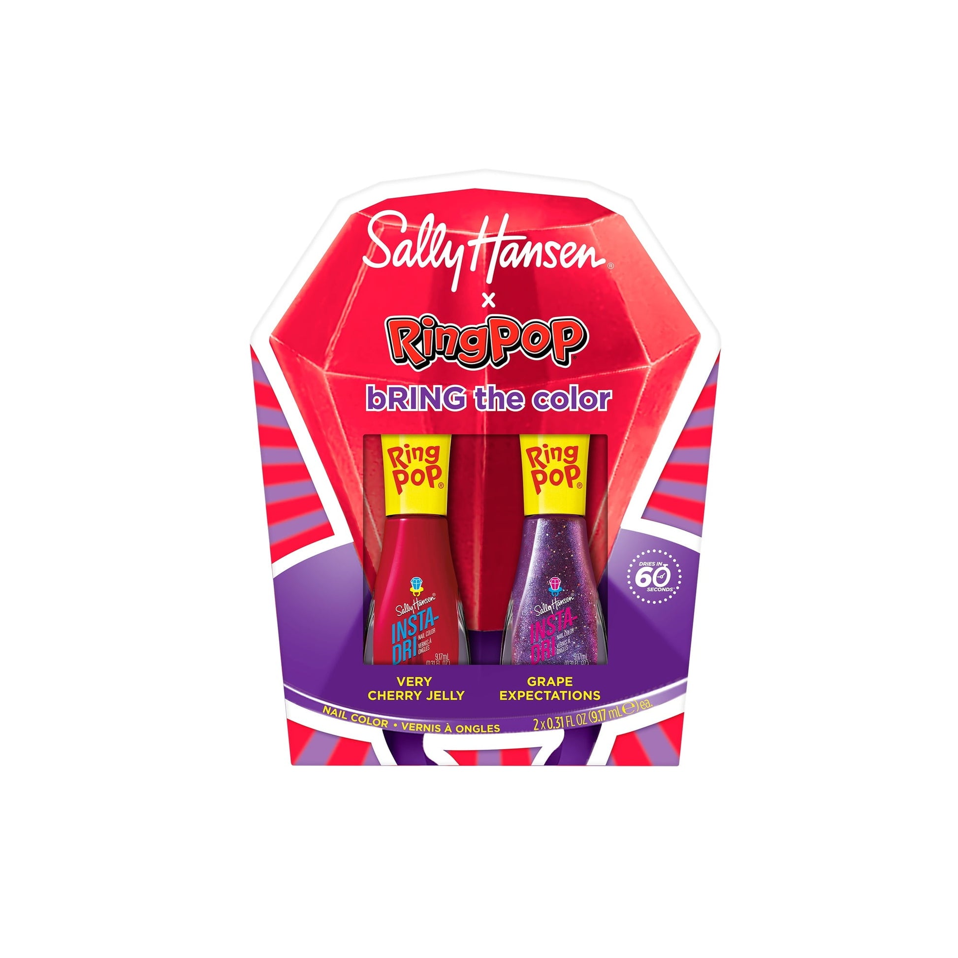 Sally Hansen Insta-Dri Nail Polish, Crystal Collection - Pink Charm Stone
