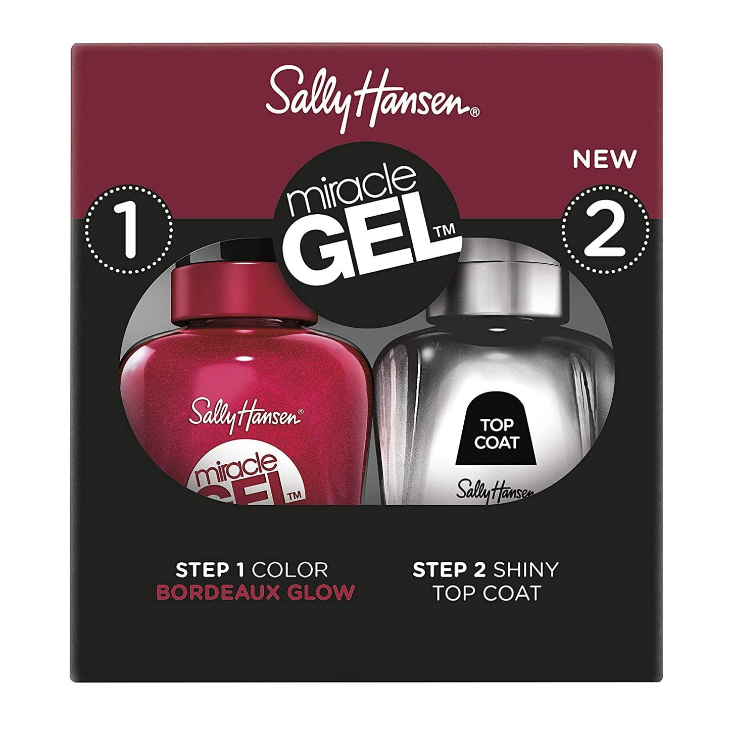 Sally Hansen Miracle Gel Nail Polish - Miracle Gel 3.0 Duo Pack - Bordeaux Glow - 0.5 fl oz