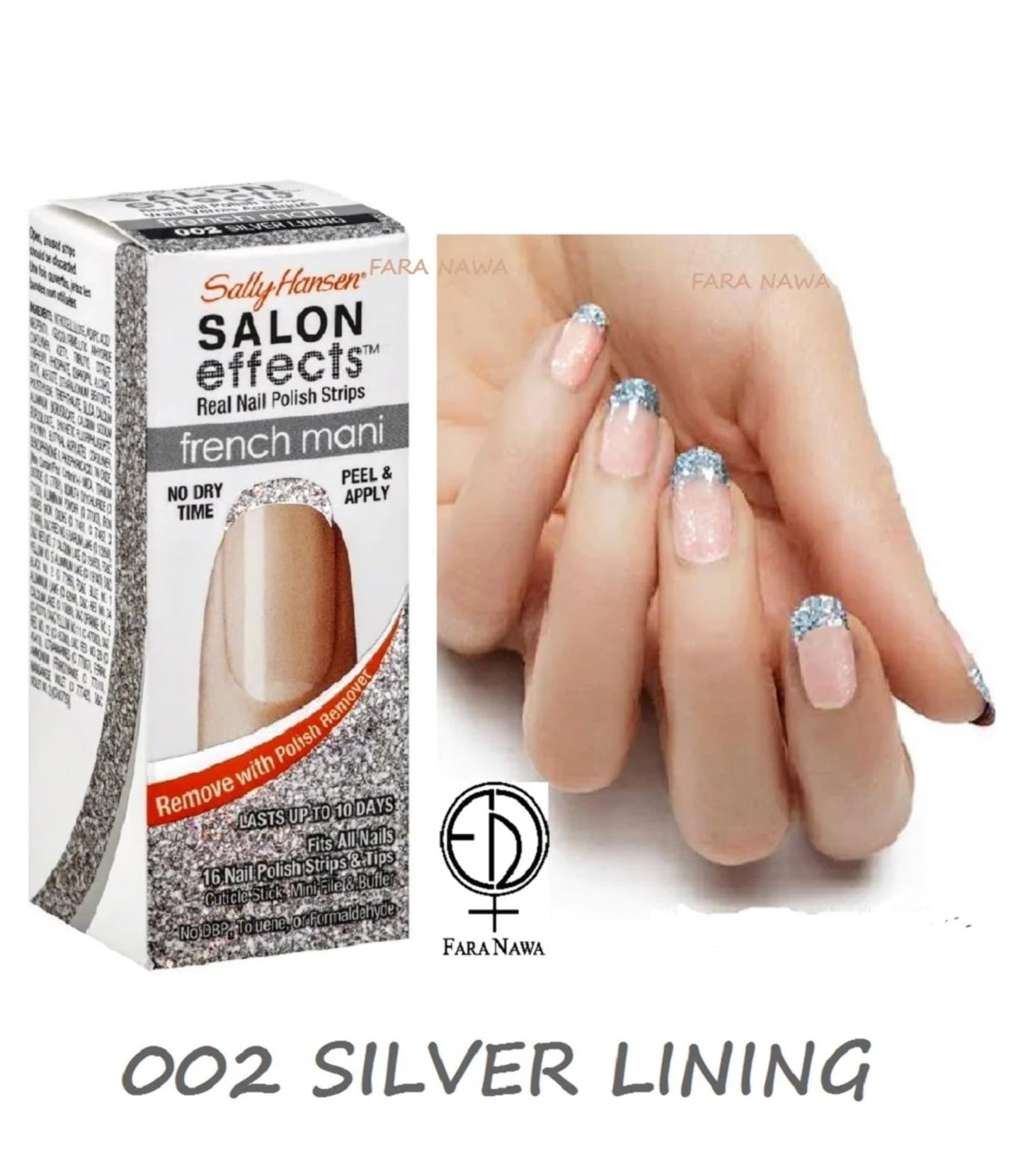 Sally Hansen Salon Effects Nail Strips Nail Polish - Marble-ous Slate, 32 count