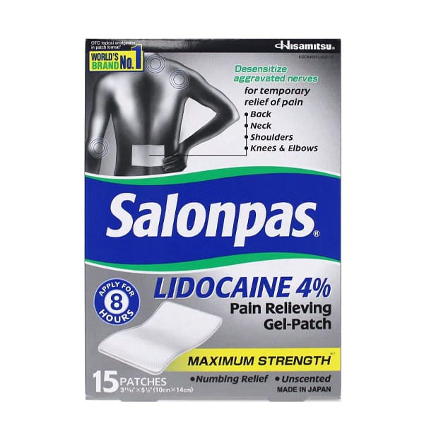 Salonpas Lidocaine 4% Pain Relieving Gel-Patch 6 Count