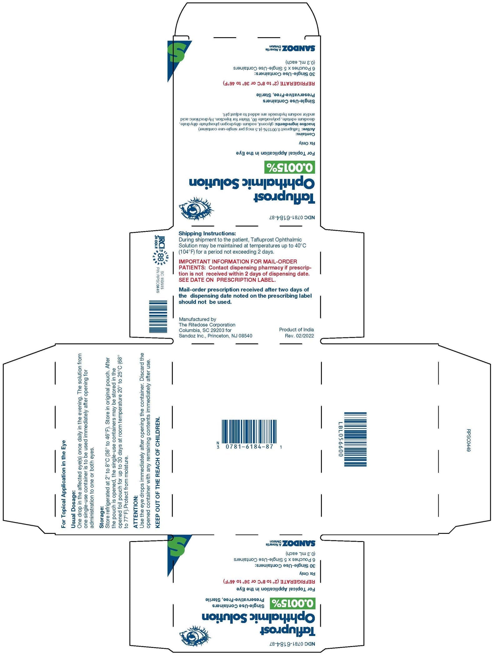 TAFLUPROST DR .0015% 30X.3ML OPTH