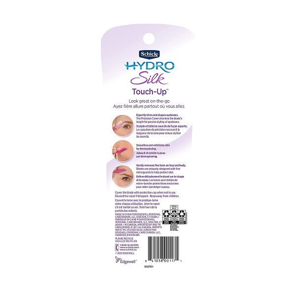 Schick Womens Silk Touch-Up Eyebrow Razor 3 Count